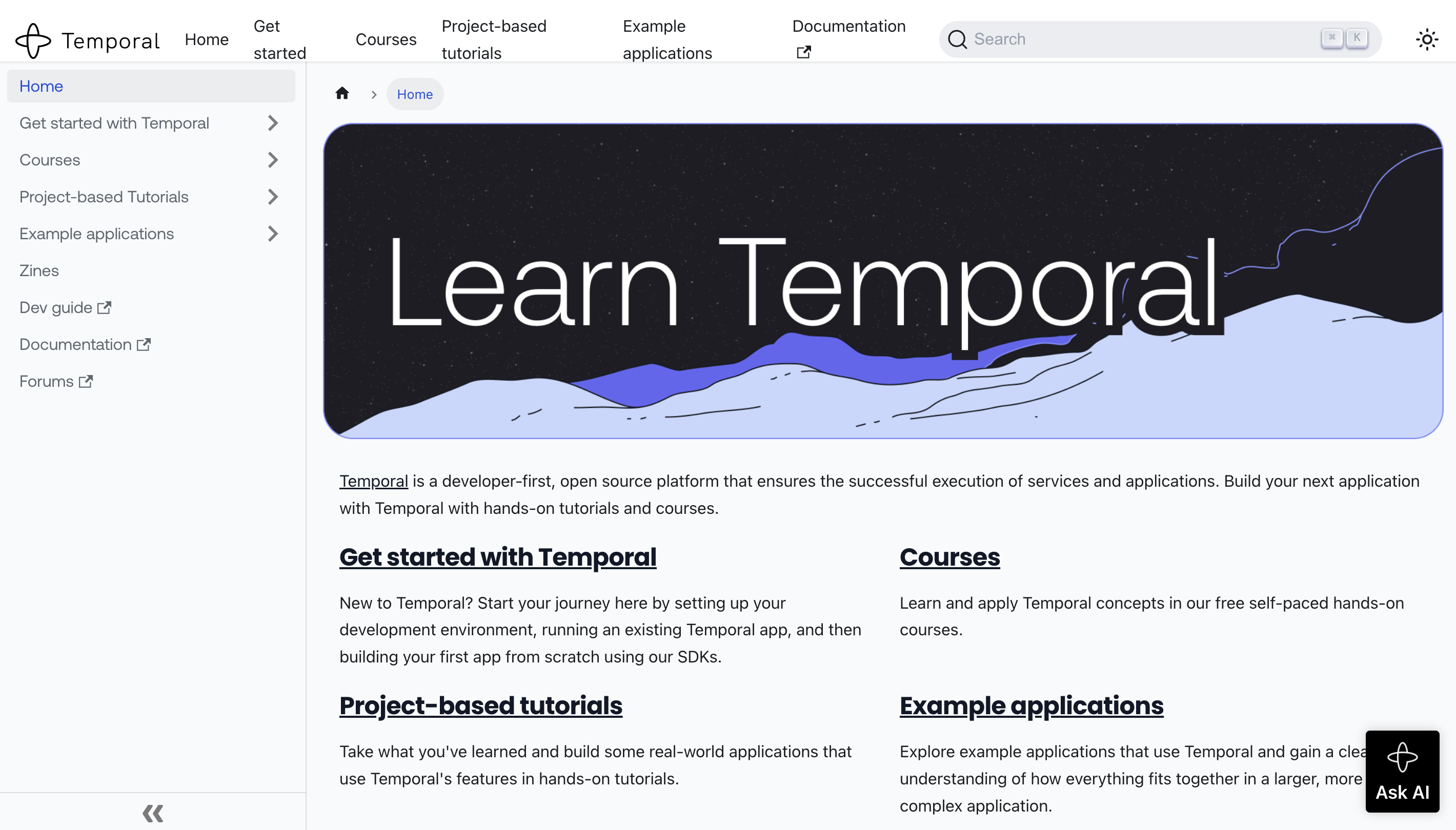 Temporal Learning Portal (2024) | DevPortal Awards