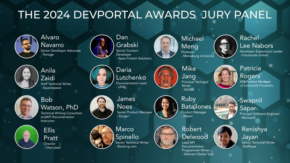 Sixteen profile pictures, names and company affiliation of the 2025 jury members