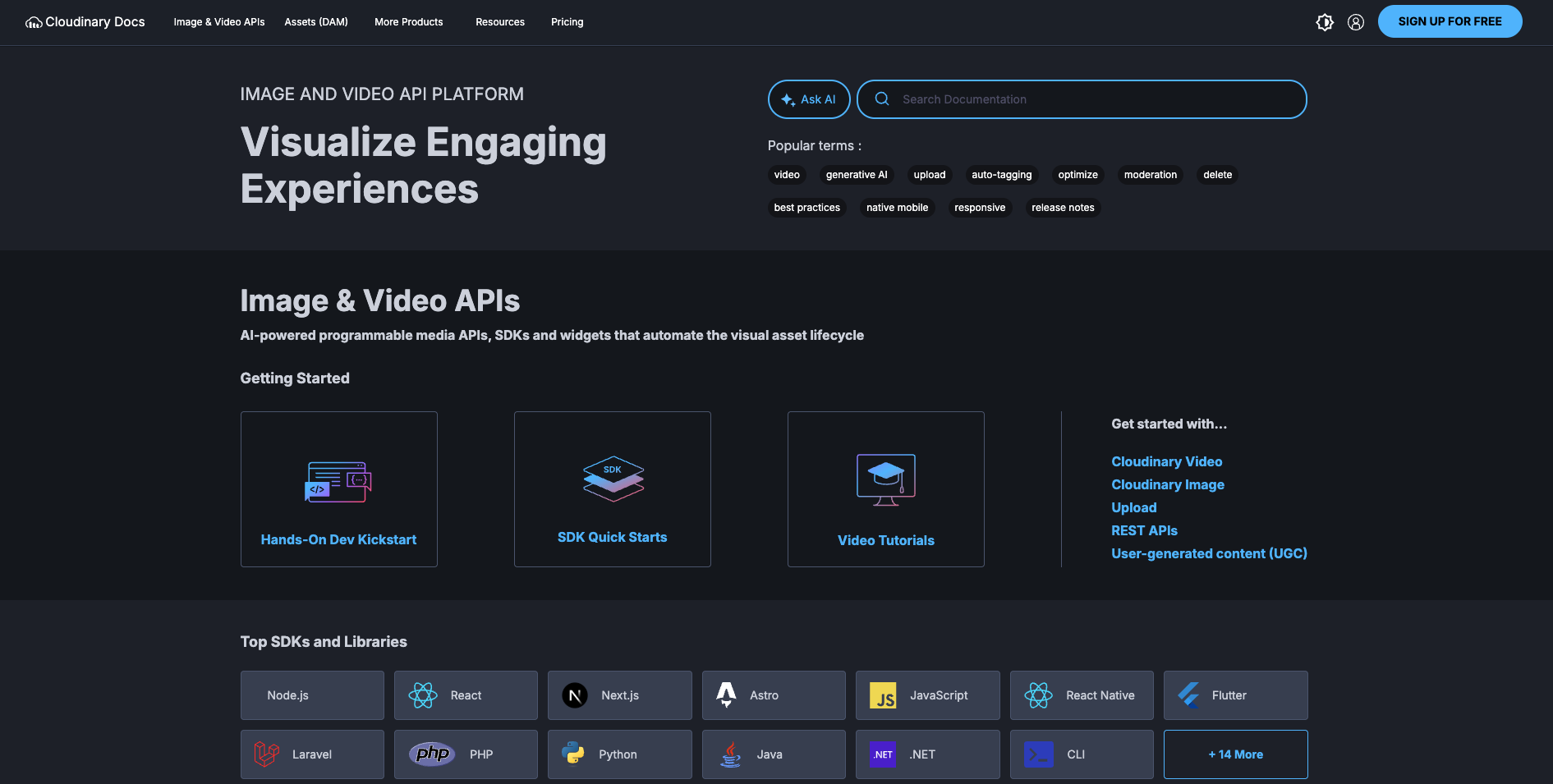 Cloudinary Doc Portal (2025) | DevPortal Awards