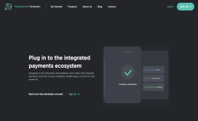 Payments Hub Developer Portal home page screenshot