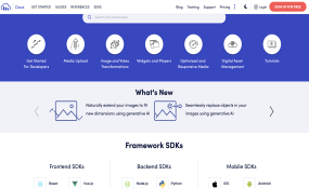Cloudinary Docs home page screenshot