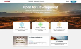 Equifax Developer API Portal home page screenshot