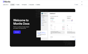 Monite API Developer Portal home page screenshot