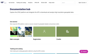 UP42 Documentation Hub home page screenshot