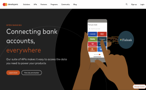 Mastercard Developers home page screenshot