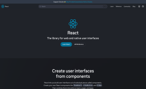 React.dev home page header
