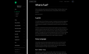 Fuel Developer Docs front page screendshot