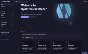 Dynatrace Developer home page screenshot