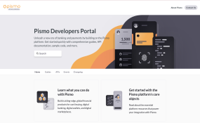 Pismo Developers Portal home page screenshot