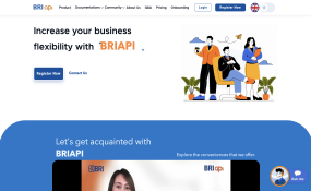 BRIAPI Developer Portal home page screenshot