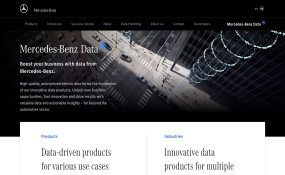 Mercedes-Benz Data Home Page header screenshot