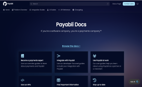 Payabli Docs Home page header screenshot
