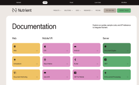 Nutrient Home page screenshot