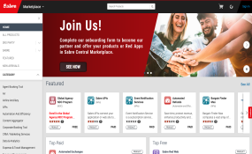 Sabre Central Marketplace Home page screenshot