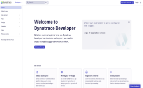 Dynatrace Developer Home page screenshot