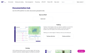 UP42 Documentation hub Home page screenshot