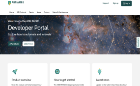 Screenshot of ABN Amro Developer Portal's header