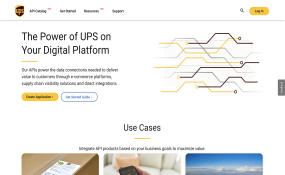 Screenshot of UPS Developer Portal's header