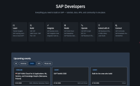 Screenshot of SAP Developer Center's header