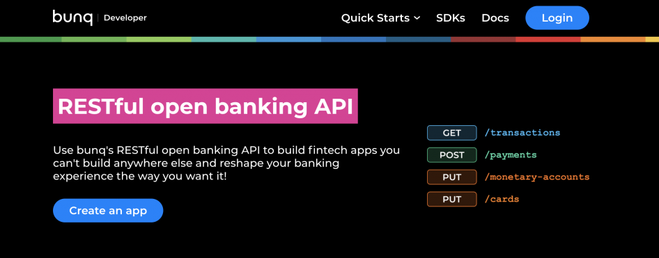 bunq Developer hero screenshot