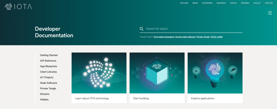 IOTA docs hero screenshot