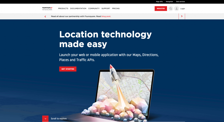 TomTom for Developers screenshot