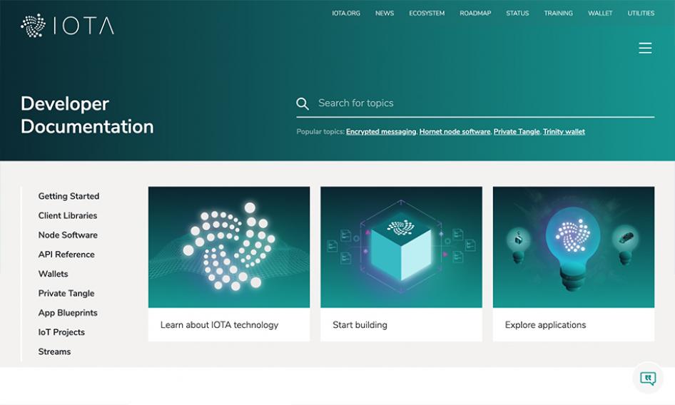 IOTA docs hero screenshot