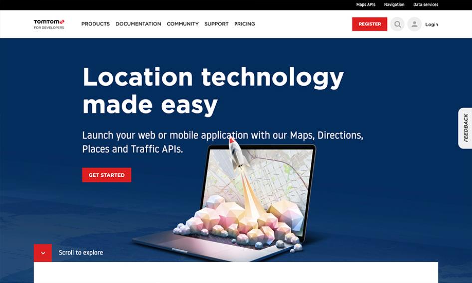 TomTom for Developers screenshot