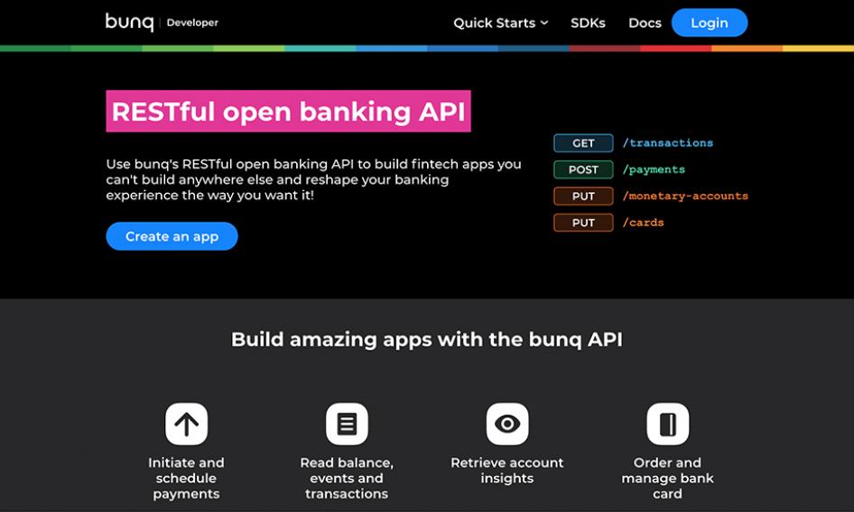 bunq Developer hero screenshot