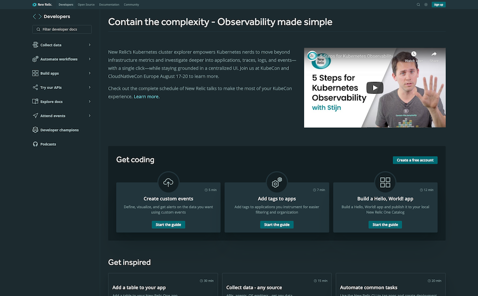 New Relic Developer Site