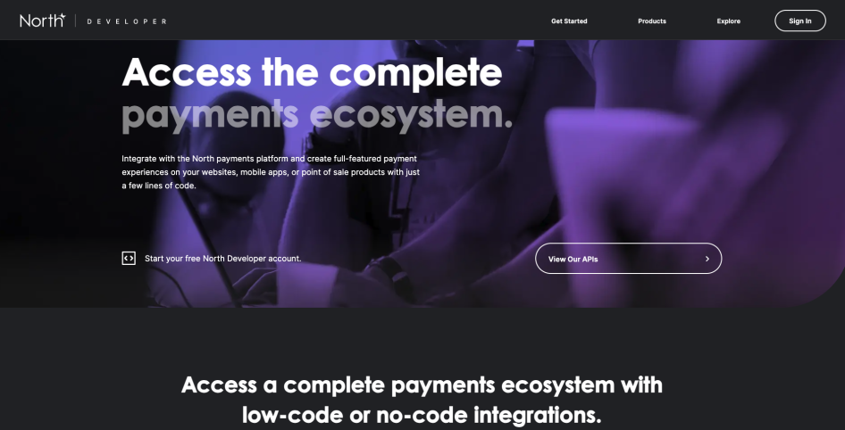 North Developer Home page screenshot